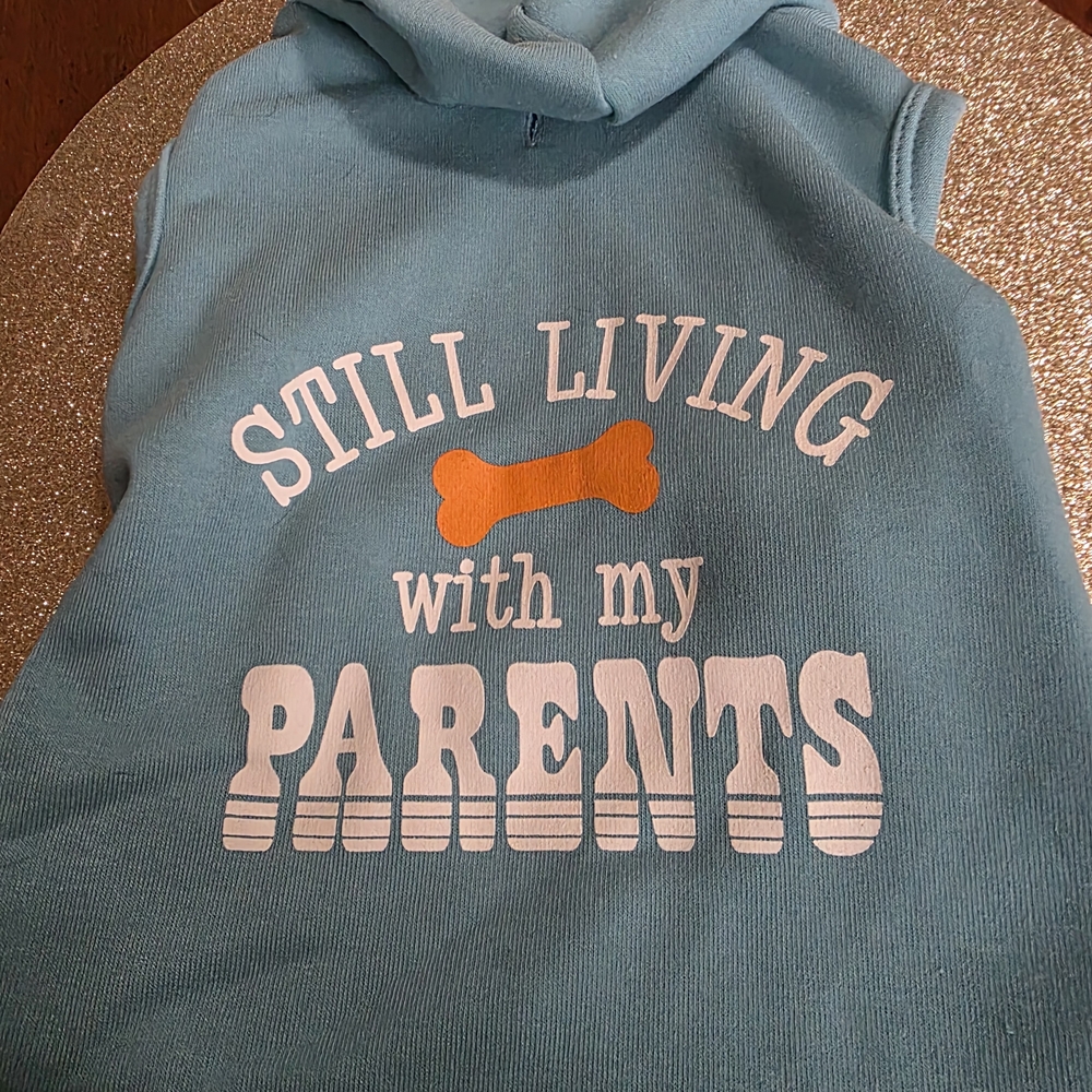 Blue Dog Hoodie with Fun Print XS